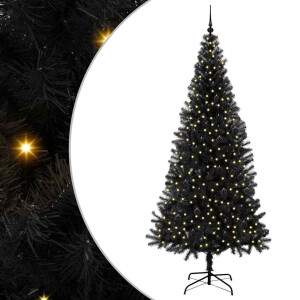 vidaXL Kerstboom met 300 LED met standaard Zwart 240 cm PVC