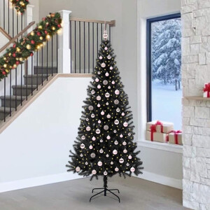 vidaXL Kerstboom met 300 LED met standaard Zwart 240 cm PVC