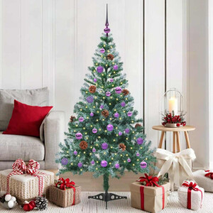 vidaXL Kunstkerstboom met 150 LED Groen 150 cm PVC en Staal