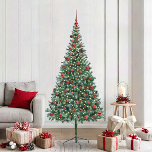 vidaXL Kunstkerstboom met 300 LED Groen 210 cm PVC en Staal