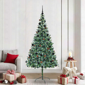vidaXL Kunstkerstboom met 300 LED Groen 210 cm PVC en Staal