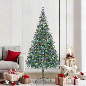 vidaXL Kunstkerstboom met 300 LED Groen 210 cm PVC en Staal