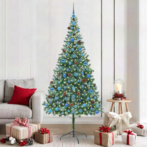 vidaXL Kunstkerstboom met 300 LED Groen 210 cm PVC en Staal