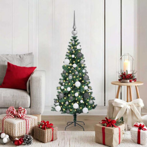 vidaXL Kunstkerstboom met decoratieve touwlichten Groen 120 cm PVC