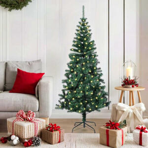 vidaXL Kunstkerstboom met decoratieve touwlichten Groen 150 cm PVC