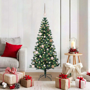 vidaXL Kunstkerstboom met decoratieve touwlichten Groen 150cm PVC