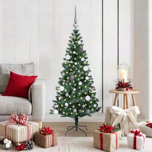 vidaXL Kunstkerstboom met decoratieve touwlichten Groen 150 cm PVC