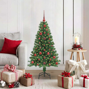 vidaXL Kunstkerstboom Groen 120 cm PVC en Staal en Kunststof