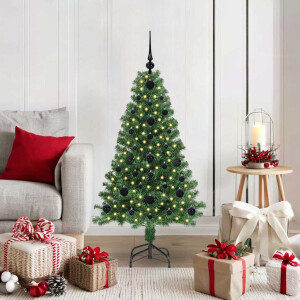 vidaXL Kunstkerstboom Groen 120 cm PVC en Staal en Kunststof