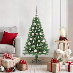 vidaXL Kunstkerstboom Groen 120 cm PVC en Staal en Kunststof