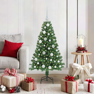 vidaXL Kunstkerstboom Groen 120 cm PVC en Staal en Kunststof