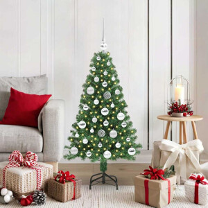 vidaXL Kunstkerstboom Groen 120 cm PVC en Staal en Kunststof