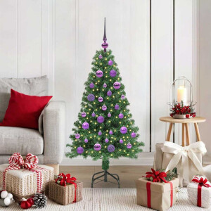 vidaXL Kunstkerstboom Groen 120 cm PVC en Staal en Kunststof