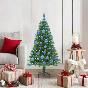 vidaXL Kunstkerstboom Groen 120 cm PVC en Staal en Kunststof