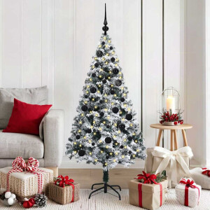 vidaXL Kunstkerstboom Groen 150 x 95 cm PVC en Staal en Kunststof