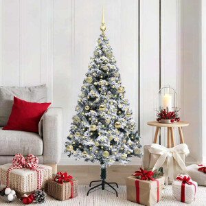 vidaXL Kunstkerstboom Groen 150 x 95 cm PVC en Staal en Kunststof