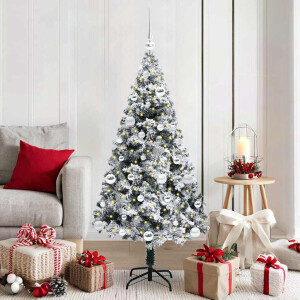 vidaXL Kunstkerstboom Groen 150 x 95 cm PVC en Staal en Kunststof