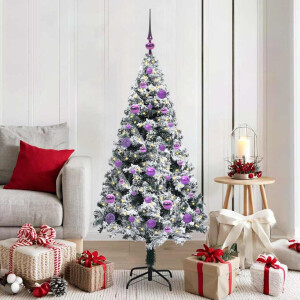 vidaXL Kunstkerstboom Groen 150 x 95 cm PVC en Staal en Kunststof