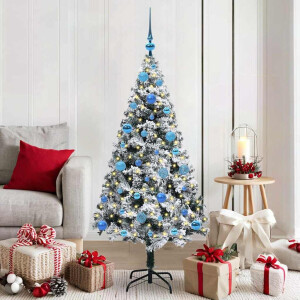 vidaXL Kunstkerstboom Groen 150 x 95 cm PVC en Staal en Kunststof