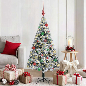 vidaXL Kunstkerstboom Groen 150 x 95 cm PVC en Staal en Kunststof