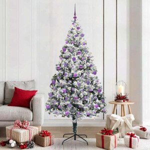 vidaXL Kunstkerstboom Groen 210 x 135 cm PVC en Staal en Kunststof