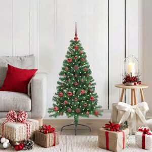 vidaXL Kunstmatig Voorverlicht Kerstboom met 150 LED Groen 120 cm PVC