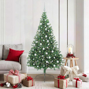 vidaXL Kunstmatig Voorverlicht Kerstboom met 300 LED Groen 180 cm PVC
