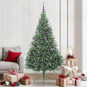 vidaXL Kunstmatig Voorverlicht Kerstboom met 300 LED Groen 210 cm PVC