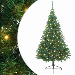 vidaXL Kunstmatig Voorverlicht Kerstboom met 300 LED Groen 240 cm PVC