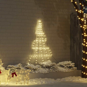 vidaXL LED Kerstboom met Grondspiesjes Warmwit 182 cm Metaal