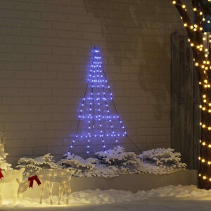 vidaXL LED Kerstboom met Grondspiesjes met 112 LED Blauw 182 cm Metaal