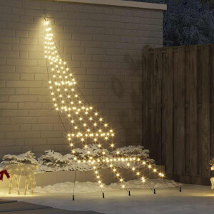 vidaXL LED Kerstboom met Grondspiesjes Warmwit 306 cm Metaal