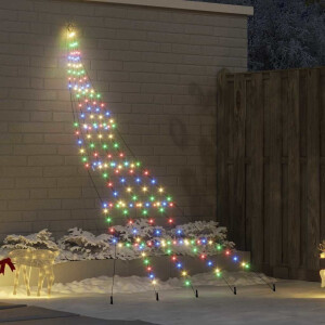 vidaXL LED Kerstboom met Grondspiesjes Multikleur 306 cm Metaal