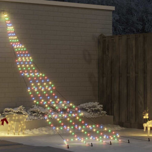 vidaXL LED Kerstboom met Grondspiesjes Multikleur 511 cm Metaal