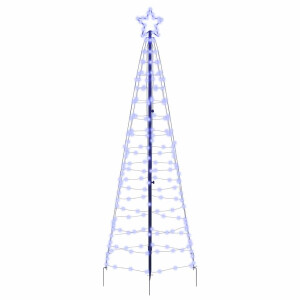 vidaXL LED Kerstboom met Grondspiesjes met 390 LED Blauw 250 cm IJzer