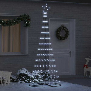 vidaXL LED Kerstboom met 290 LED Koudwit 138.5 x 138.5 x 399 cm Metaal