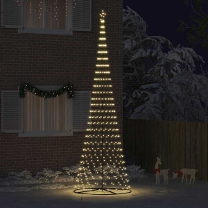 vidaXL LED Kerstboom met 550 LED Warmwit 138.5 x 138.5 x 399 cm Metaal