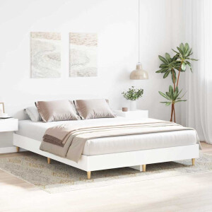 vidaXL Bedframe 2 st Wit 152 x 203 cm Bewerkt hout