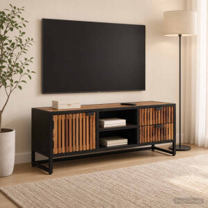 vidaXL TV-kast 105 x 30 x 40 cm Massief Mango Hout en Geengineerd Hout
