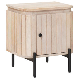 vidaXL Handgemaakt nachtkastje Wit 40 x 30 x 45 cm Massief Mango Hout