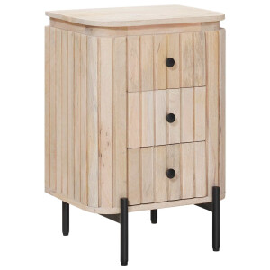 vidaXL Handgemaakt nachtkastje Wit 40 x 30 x 60 cm Massief Mango Hout
