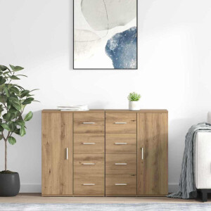 vidaXL Dressoirs met lade Corona 2 pcs Artisan Eiken 59 x 39 x 80 cm