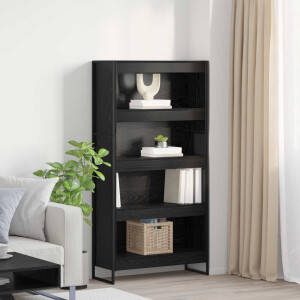 vidaXL Boekenkast 2 pcs Zwart Eiken 80 x 30 x 155 cm Bewerkt hout