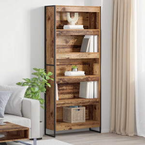vidaXL Boekenkast 2 pcs Oud Hout 80 x 30 x 189,5 cm Bewerkt hout