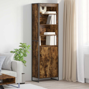 vidaXL Hoge Kasten 2 pcs Rook Eik 60 x 36 x 200 cm Bewerkt hout