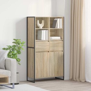 vidaXL Dressoir met lade 2 pcs Sonoma 81 x 36 x 150.5 cm Bewerkt hout