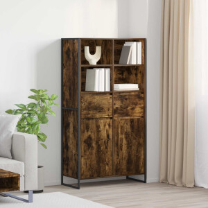 vidaXL Dressoir 2 pcs Rook Eik 81 x 36 x 150.5 cm Bewerkt hout