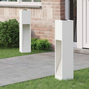 vidaXL Zonne LED Padverlichting 2 pcs Wit Koudgewalst staal