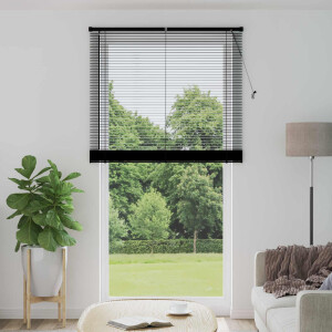vidaXL Jaloezie Zwart 213 x 120 cm 25 mm PVC
