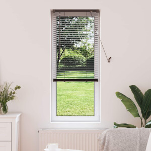 vidaXL Jaloezie Donkerbruin met Patroon 150 x 50 cm 25 mm PVC